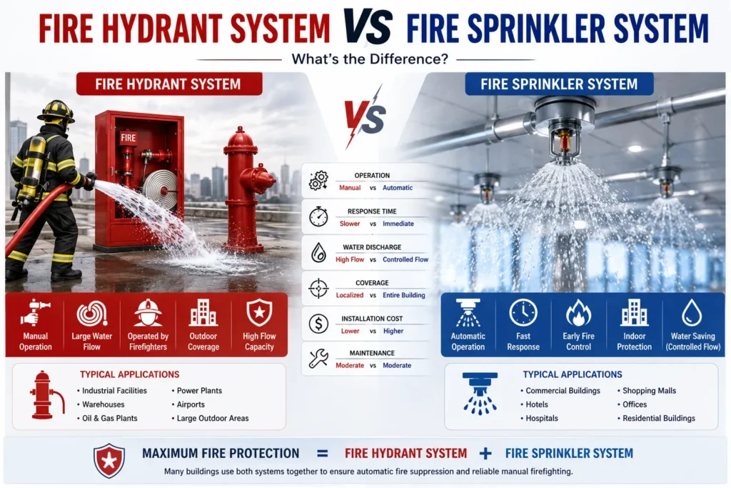 Fire Hydrant System vs Fire Sprinkler System: What’s the Difference?